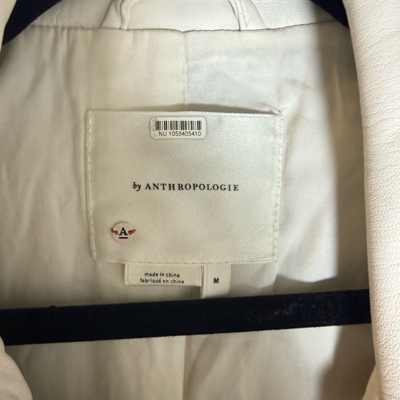 By Anthropologie Cropped Moto Vest white faux leather • Women’s medium - Picture 5 of 7